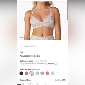 Tavi Noir Adjustable Studio Sports Bra